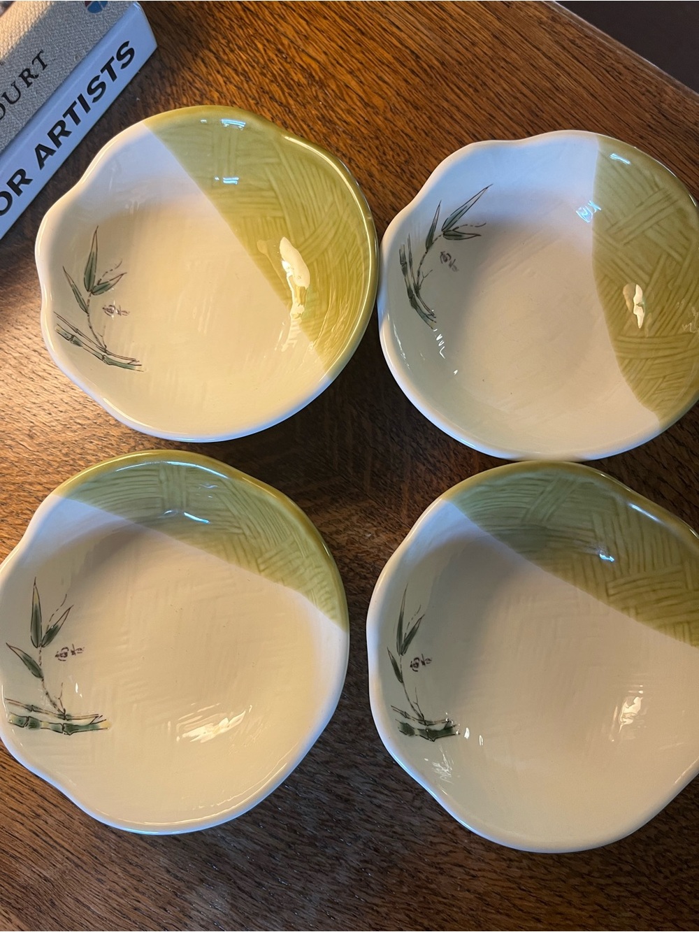 Set Of 4 Vintage Miya Japanese Bowls Hand Painted & Lovely